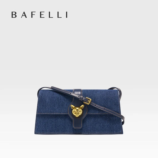 BAFELLI CAT New Women's Denim Shoulder Clutch - Retro Style Luxury Fashion